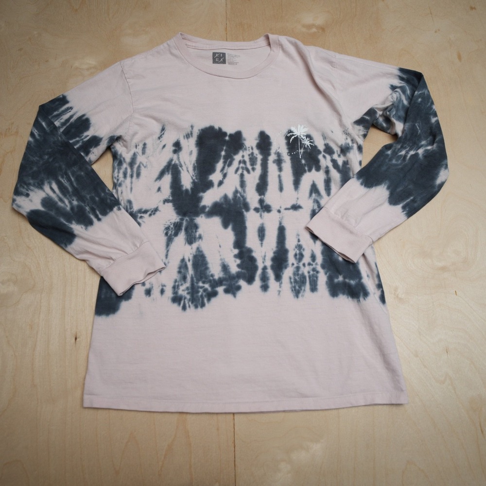 Lira T Shirt Mens Pink Tie Dye Long Sleeve Tee Made in USA 100% Cotton Medium
